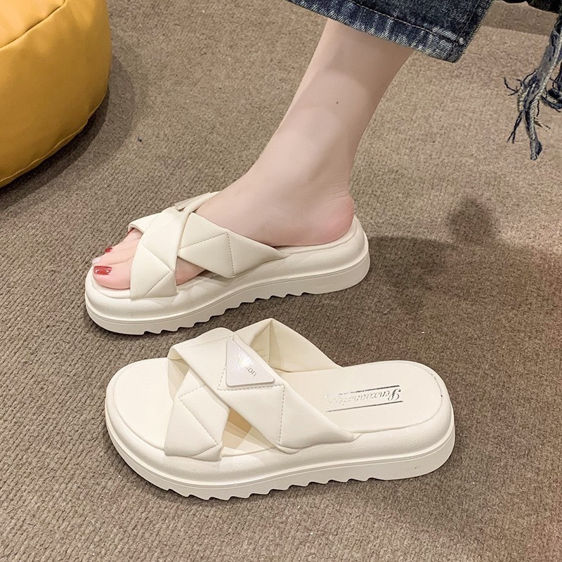 Dép Lê Quai Chéo, dép ulzzang quai chéo, dép quai ngang nữ đế cao hàng Quảng Châu | BigBuy360 - bigbuy360.vn