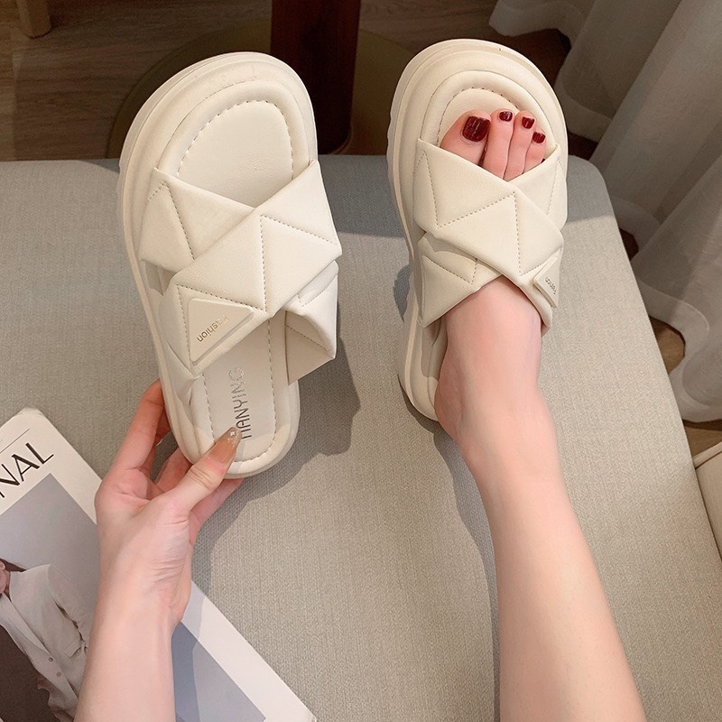 Dép Lê Quai Chéo, dép ulzzang quai chéo, dép quai ngang nữ đế cao hàng Quảng Châu | BigBuy360 - bigbuy360.vn