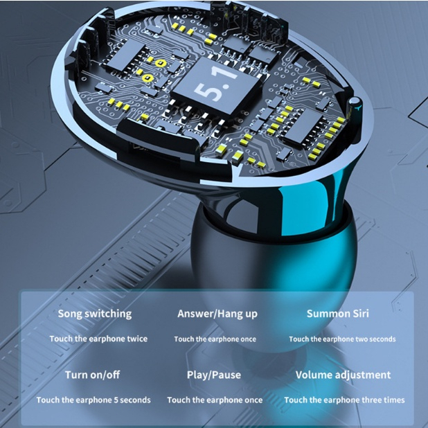 Tai nghe bluetooth không dây VOULAOM10 bản Pro pin trâu/ nút cảm ứng tự động kết nối chống nước chống ồn
