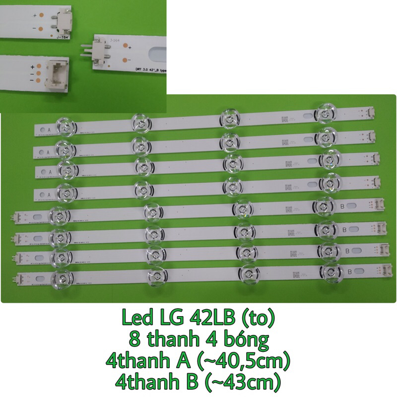 Bộ led TV LG 42LB582/42LF550T - bộ gồm 8 thanh 4 led