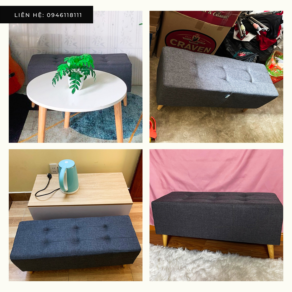 Ghế Sofa Giá Tốt, Ghế Đôn Bàn Trang Điểm MÀU XÁM 60x30x35CM  - Bọc Mút Dày Dặn - HOÀN TIỀN 100% NẾU KHÁCH KHÔNG HÀI LÒNG | BigBuy360 - bigbuy360.vn