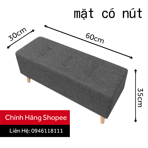 Ghế Sofa Giá Tốt, Ghế Đôn Bàn Trang Điểm MÀU XÁM 60x30x35CM  - Bọc Mút Dày Dặn - HOÀN TIỀN 100% NẾU KHÁCH KHÔNG HÀI LÒNG | BigBuy360 - bigbuy360.vn