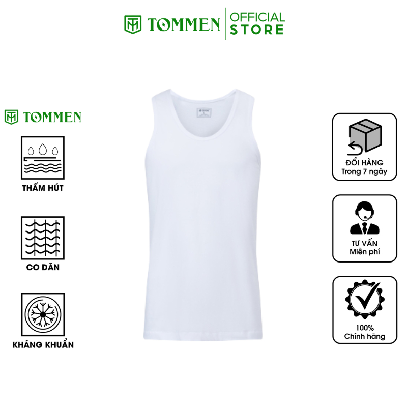 Áo ba lỗ nam Tommen chất cao cấp làm mát tự nhiên, Áo thun 3 lỗ sát nách sợi vải bền chắc phòng ngừa vi khuẩn