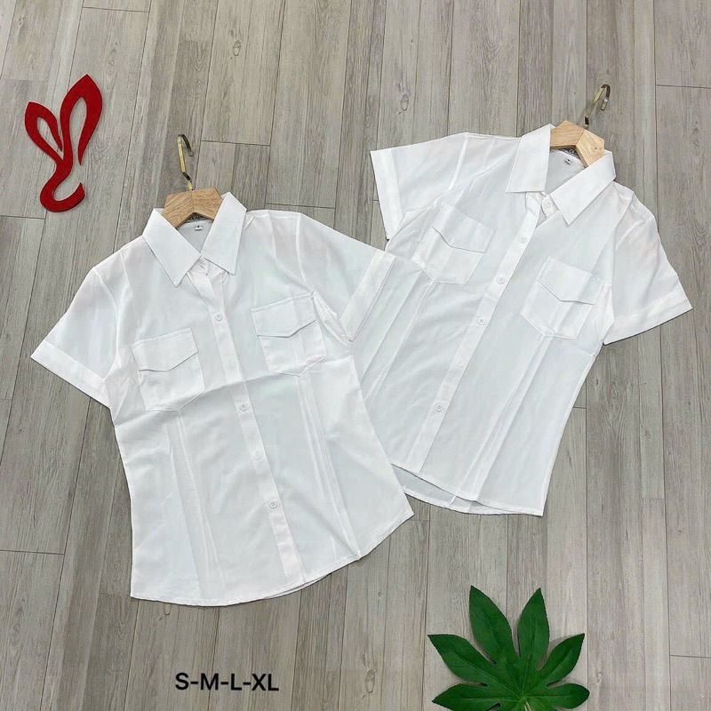 ÁO SƠ MI NẮP TÚI TAY NGẮN CHẤT ĐẸP