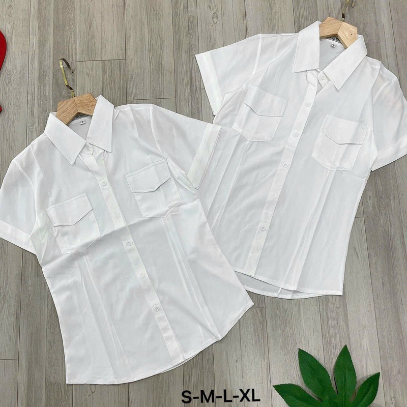 ÁO SƠ MI NẮP TÚI TAY NGẮN CHẤT ĐẸP
