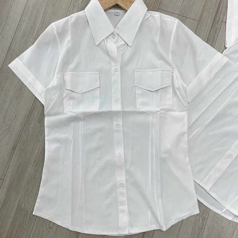 ÁO SƠ MI NẮP TÚI TAY NGẮN CHẤT ĐẸP