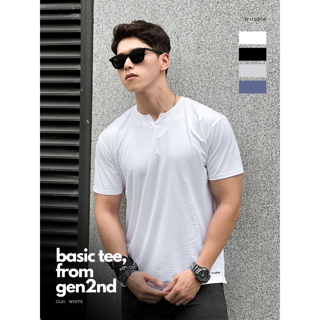 Áo T-shirt Trơn Regular Fit Cổ Chữ V triiable | Áo phông Nam Basic, Unisex streetwear