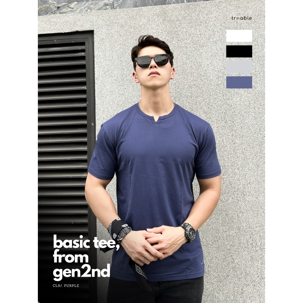 Áo T-shirt Trơn Regular Fit Cổ Chữ V triiable | Áo phông Nam Basic, Unisex streetwear