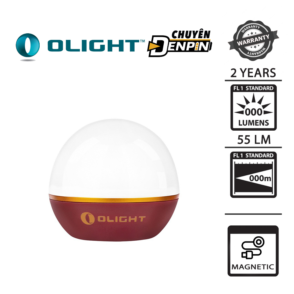 Đèn pin Cắm trại Olight Obulb MC sử dụng LED RGB chuyển đổi đa màu sắc.