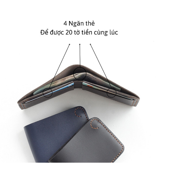 Ví Nam Da Bò Mini Hiện Đại , Da Bò Thật BẢO HÀNH 24 Tháng, Full Hộp, Tặng Kèm Móc Khóa