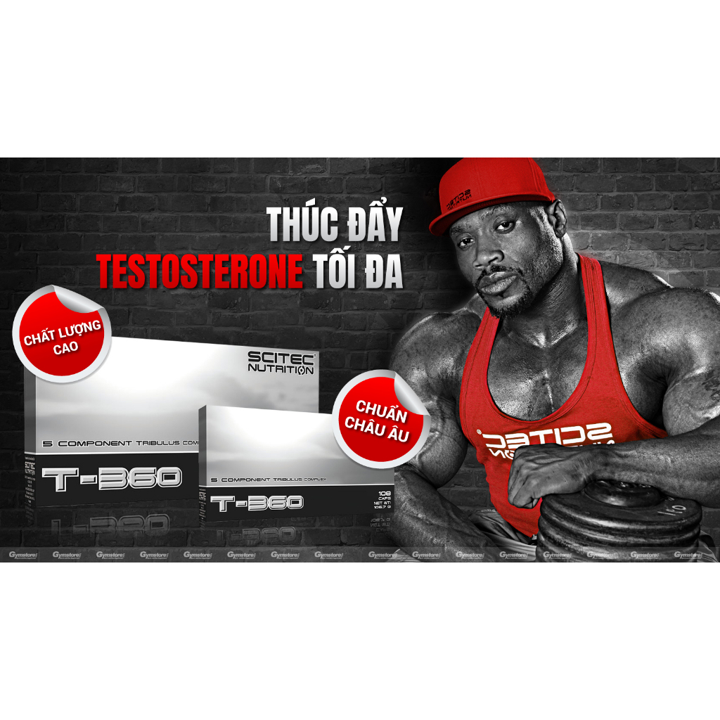 Viên uống Scitec T-360 Testosterone Booster, 108 Capsules nhập khẩu Hungary - Gymstore