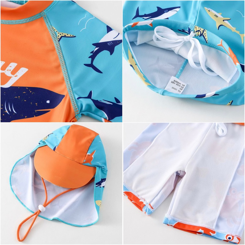 Đồ bơi cho bé trai quần áo rời tay dài 11-35kg