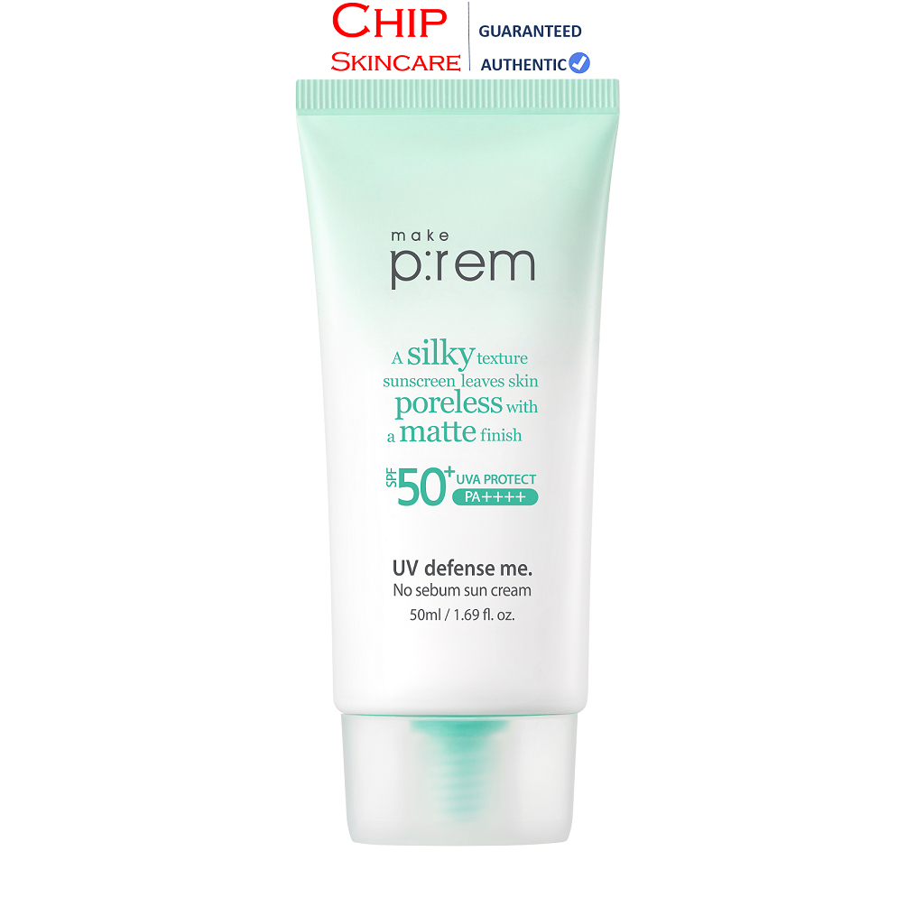 Kem chống nắng vật lý kiềm dầu Make P:rem UV defense me. No sebum sun cream 50ml