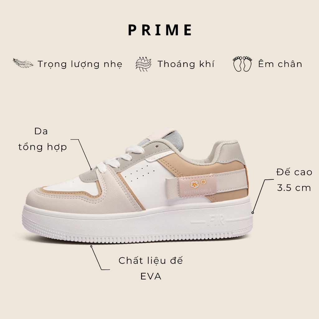 Giày Sneaker Nữ Đế Bằng Hàn Quốc Êm Thích Hợp Đi Làm, Đi Học Chơi GiayBOM GB Prime Mix Color B1111