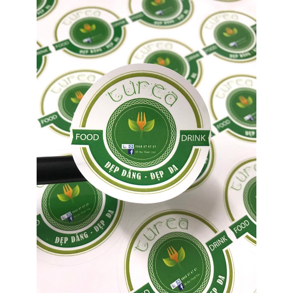 In tem nhãn Decal nhựa sữa, thiết kế theo yêu cầu
