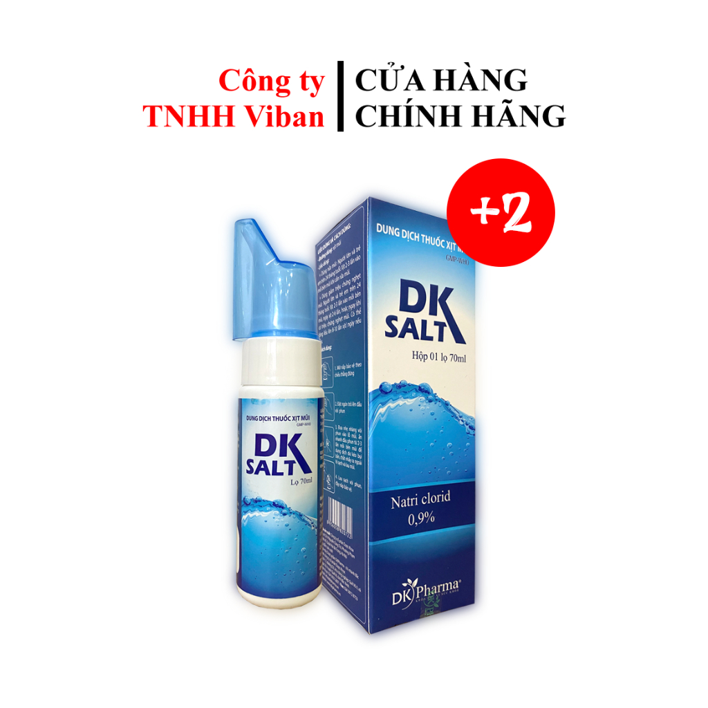 2 Chai Dung Dịch Vệ Sinh Mũi DKSALT(Người Lớn) - DK Pharma