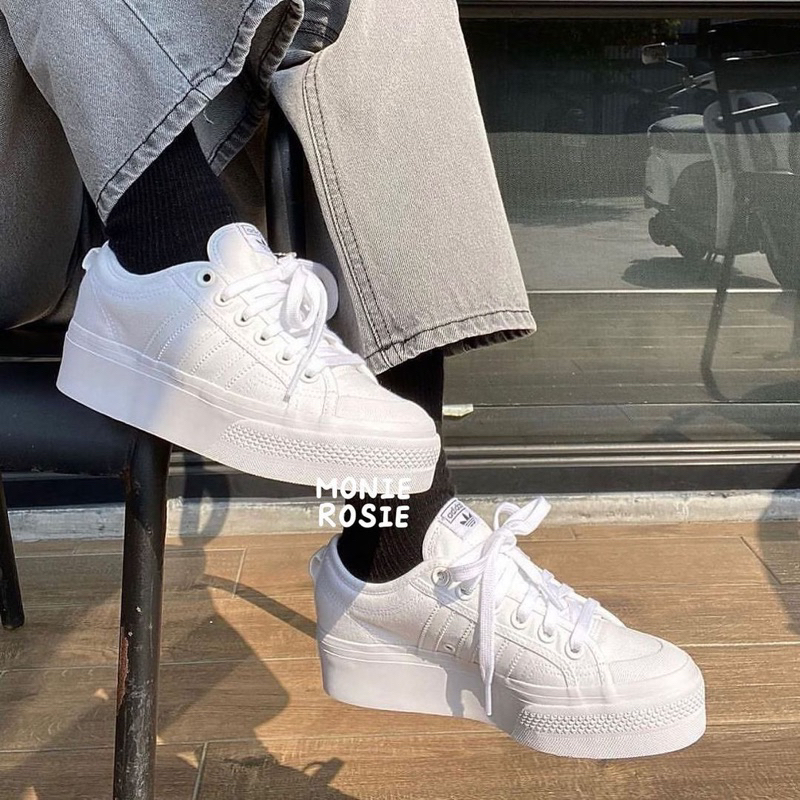 Giày Adidas Nizza Platform Trắng - Có Sẵn Size 38 Nữ