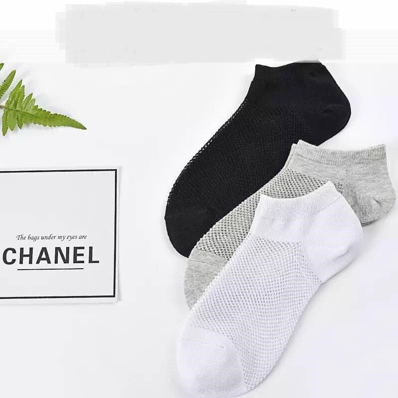 Lố 10 đôi tất nam cổ ngắn chất thông hơi mỏng nhẹ