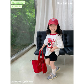 (13kg-40kg) Set bộ Gấu Dâu Sofia Candy M1255