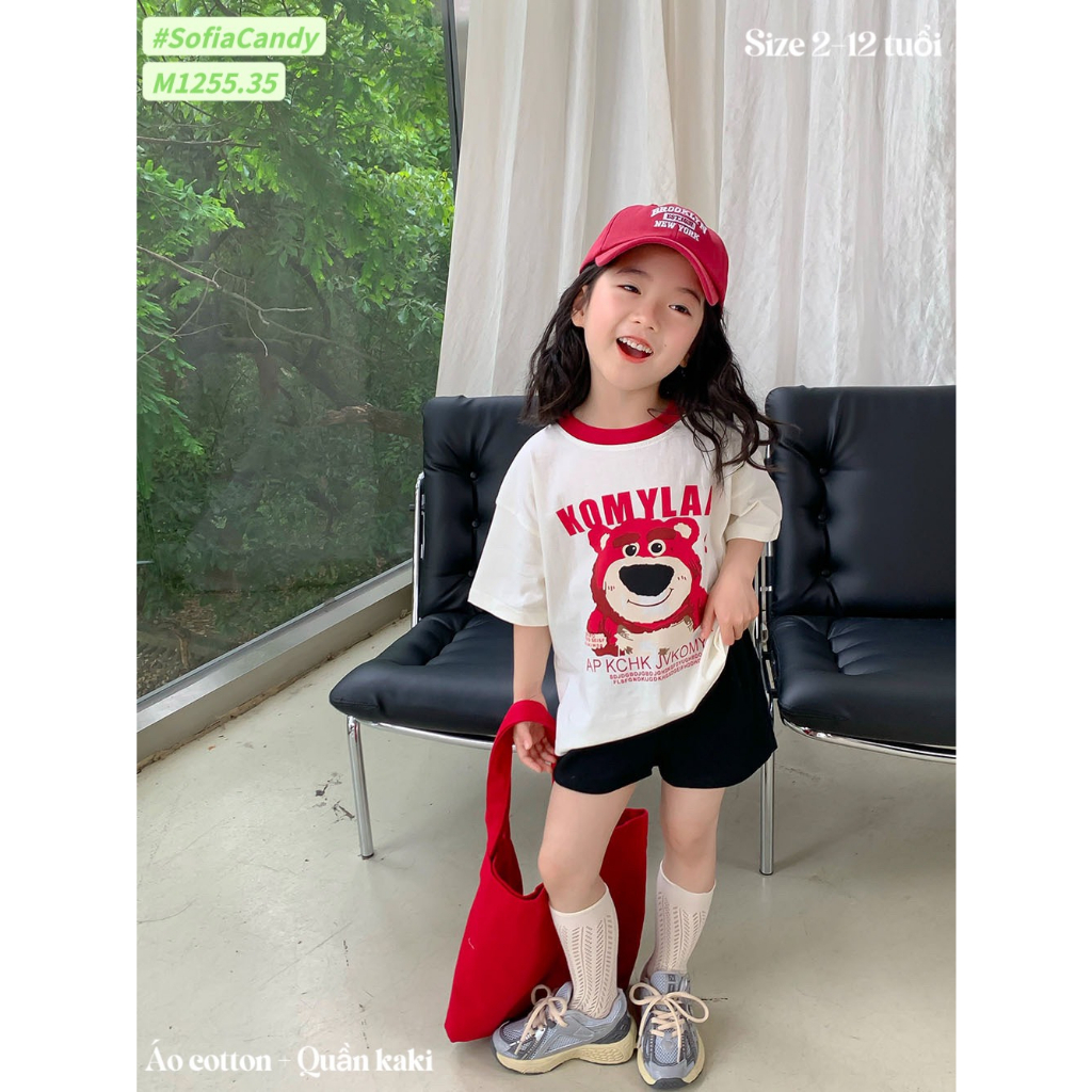 (13kg-40kg) Set bộ Gấu Dâu Sofia Candy M1255