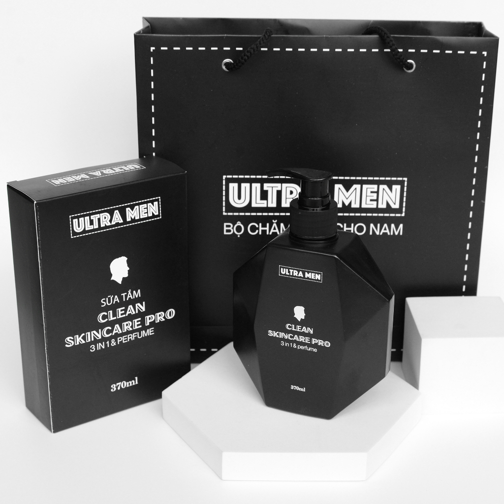 Combo Sữa tắm nam + dầu gội nam + Lăn khử mùi [tặng 20ml nước hoa] ,Bộ quà tặng nam giới ultra men cao cấp