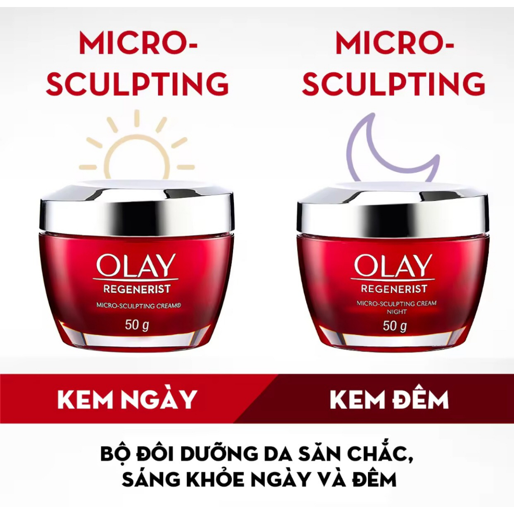 Combo Kem Dưỡng OLAY Regenerist Ban Ngày và Ban Đêm 50gr