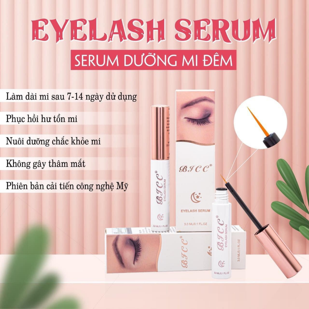 Combo dưỡng mi BJCC ngày đêm ,dài dày tự nhiên không gây thâm mắt, phục hồi và ngăn ngừa rụng mi