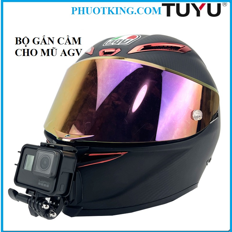 Bộ gắn cằm Camera cho mũ AGV chính hãng TUYU