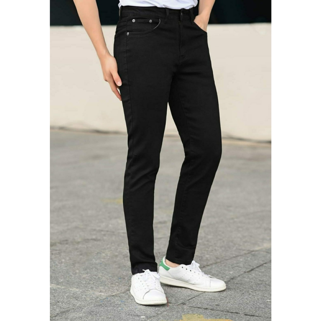 Quần Jean Nam Quần Bò Nam Trơn Dáng Skinny Co Giãn Xuất Khẩu Cao Cấp