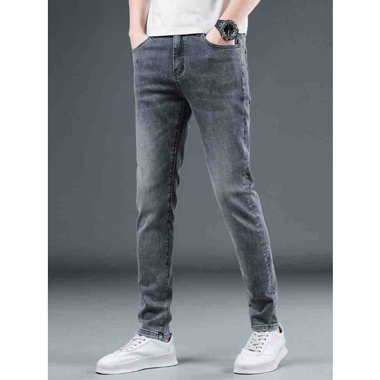 Quần Jean Nam Quần Bò Nam Trơn Dáng Skinny Co Giãn Xuất Khẩu Cao Cấp