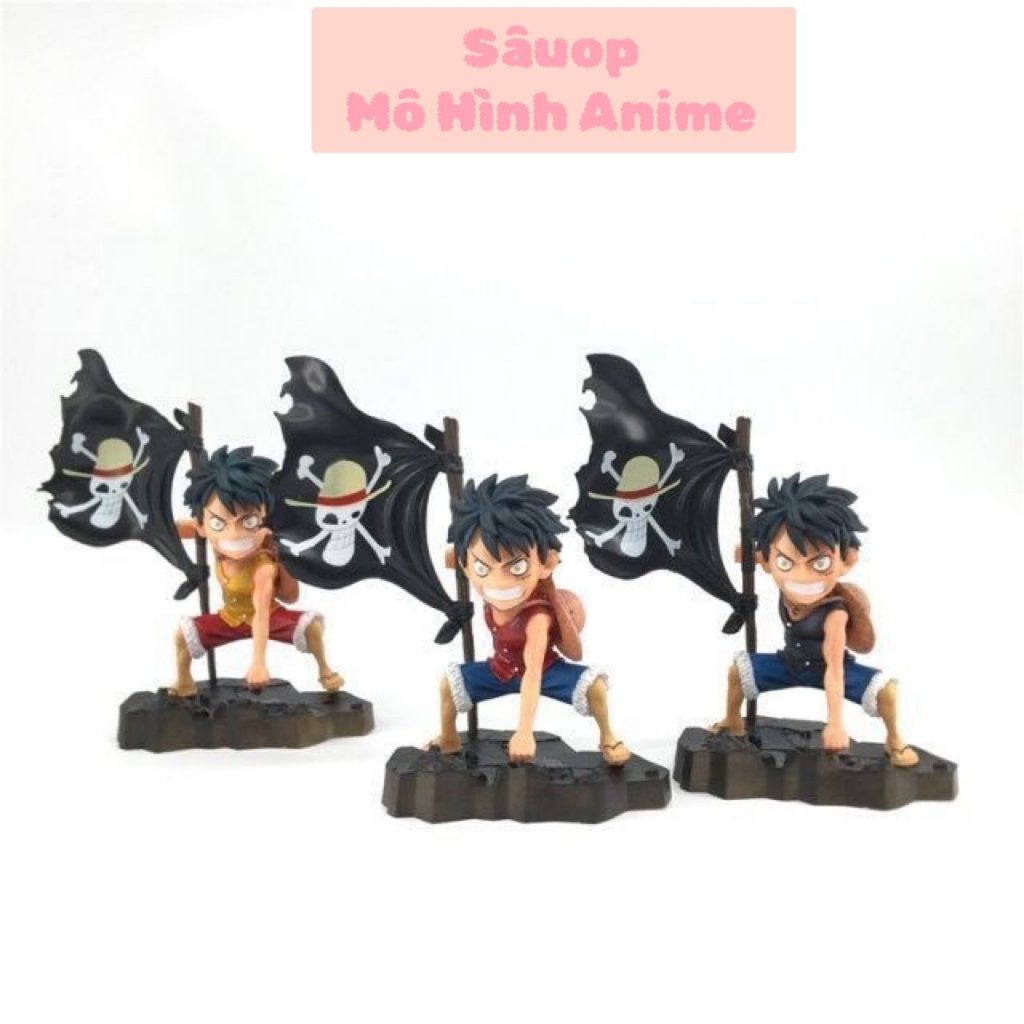 [Mô hình One Piece] Luffy cầm cờ băng mũ rơm - Cao 18 cm