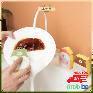 Miếng Rửa Chén Bát Bọt Biển Đa Năng Hình Thú Cao Cấp