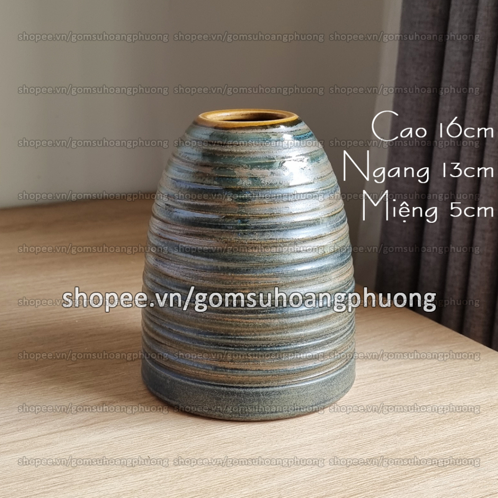 Lọ hoa gốm sứ dáng chuông mini màu pastel nhẹ nhàng
