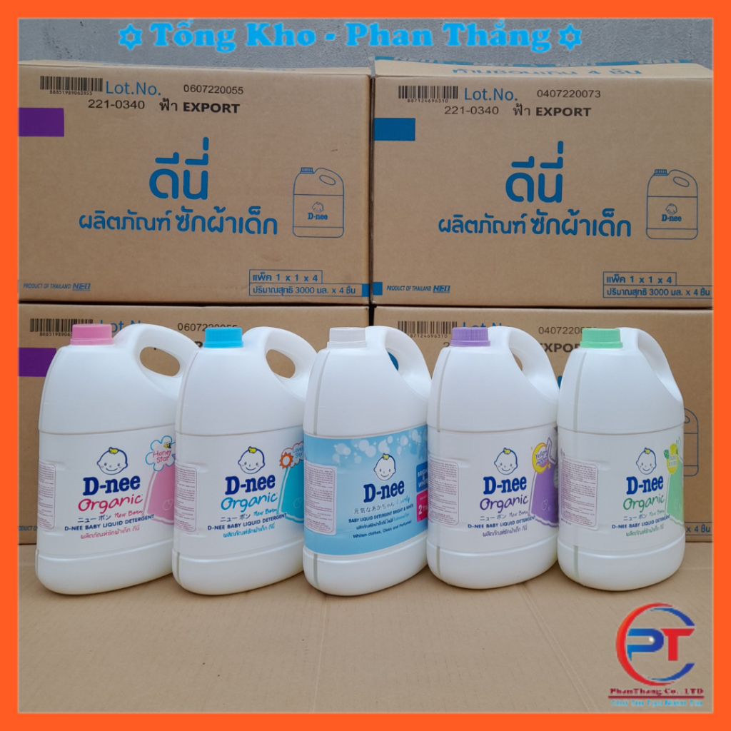 Nước Giặt Dnee 3000ml Thái Lan, Hàng Chính Hãng Nhập Khẩu, Đậm Đặc, Thơm Dịu, An Toàn Cho Bé
