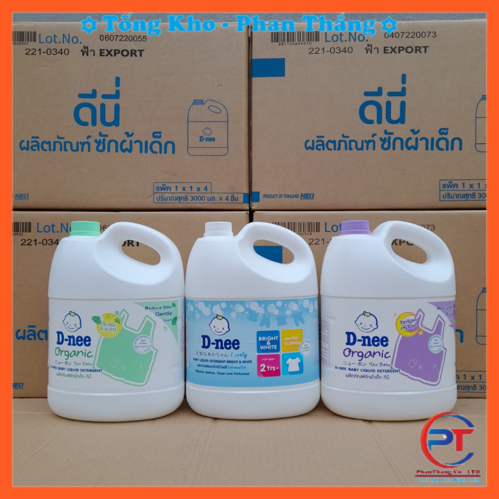 Nước Giặt Dnee 3000ml Thái Lan, Hàng Chính Hãng Nhập Khẩu, Đậm Đặc, Thơm Dịu, An Toàn Cho Bé