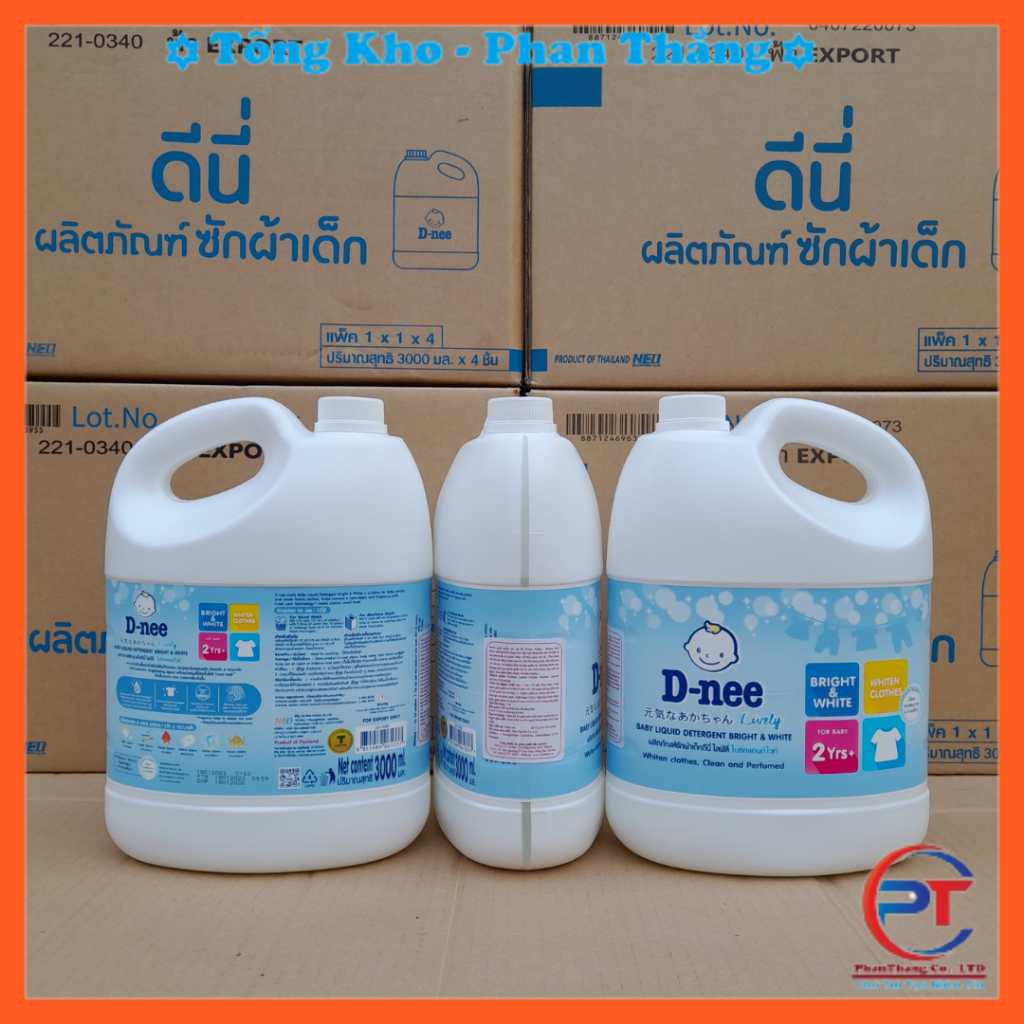 Nước Giặt Dnee 3000ml Thái Lan, Hàng Chính Hãng Nhập Khẩu, Đậm Đặc, Thơm Dịu, An Toàn Cho Bé