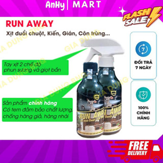 Xịt Đuổi Chuột RUN AWAY 300 ml Có Vòi Xịt Chiết Xuất Tự Nhiên An Toàn Cho Người Dùng