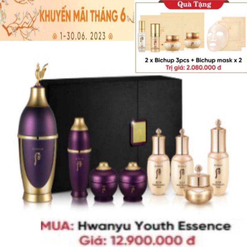 set tinh dầu dưỡng da trẻ 10 tuổi hoàn lưu cao giải quyết mọi vấn đề về da trả lại vẻ đẹp thanh xuân làn da whoo hwanyu