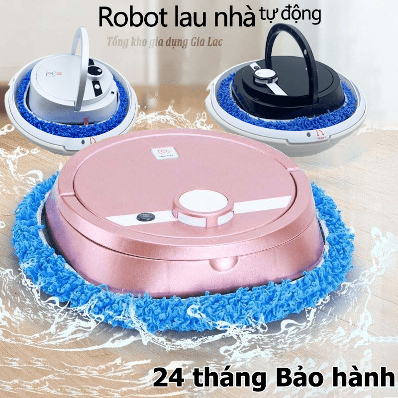 Robot lau nhà lau sàn 027 tự động kèm chậu giặt rẻ tự động lau khăn ướt khăn khô có điều khiển dễ dàng dọn vệ sinh