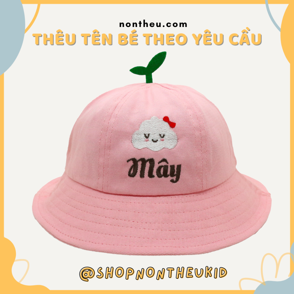 Mũ vành tròn bucket mầm cây dễ thương 1-4 tuổi- Thêu tên bé theo yêu cầu