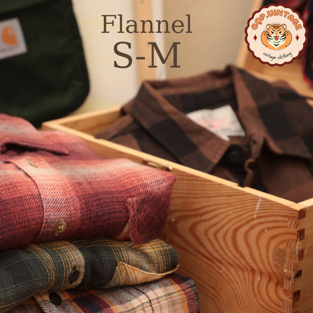 Áo sơ mi Flannel unisex - secondhand (2hand) - vintage, cổ điển-CỌP.vintage