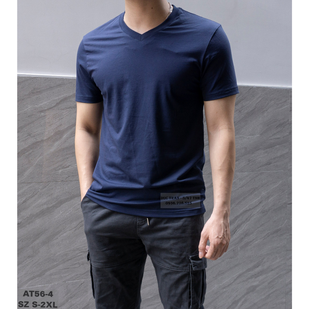 Áo thun cổ tim trơn basic - Chất cotton co giãn 4 chiều, thoáng mát, form slimfit vs nhiều màu basic dễ mix!