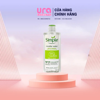 [Mẫu mới ]Tẩy trang không cồn cho da nhạy cảm Simple Micellar Cleansing Water 200ML