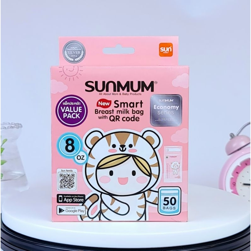 Túi trữ sữa sunmum Thái Lan 50 túi 250ml - 3 khoá zip chống tràn BQSHOP