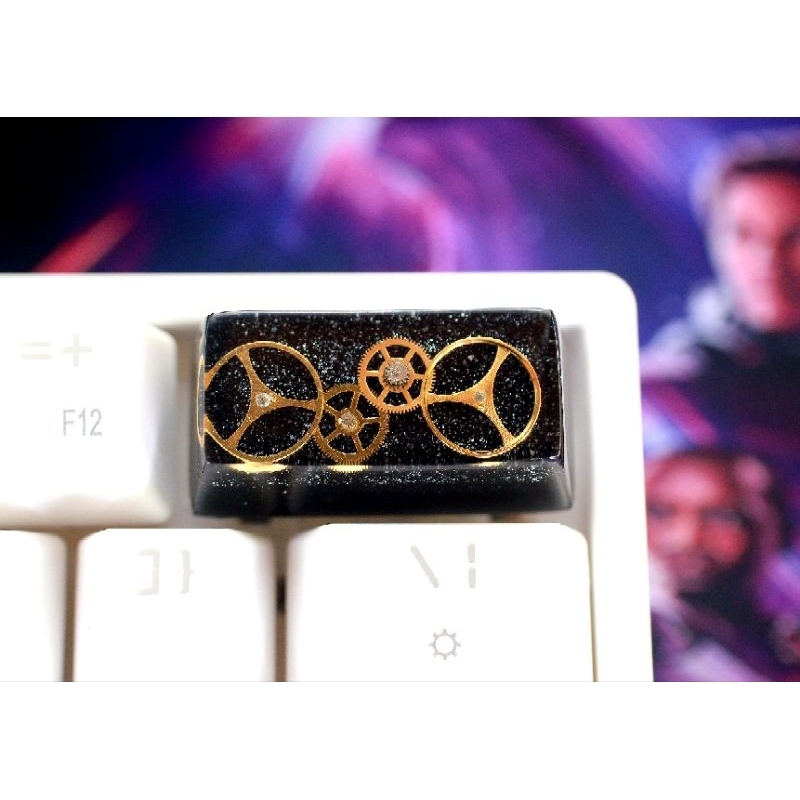 Keycap resin backspace 2U Steampunk đen trang trí bàn phím cơ gaming