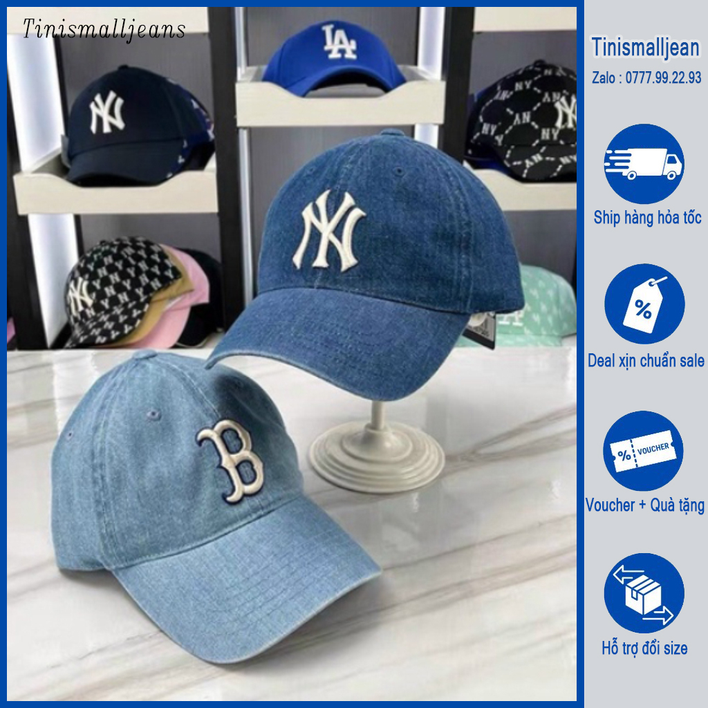 Mũ lưỡi trai nam nữ chất Jean thêu chữ