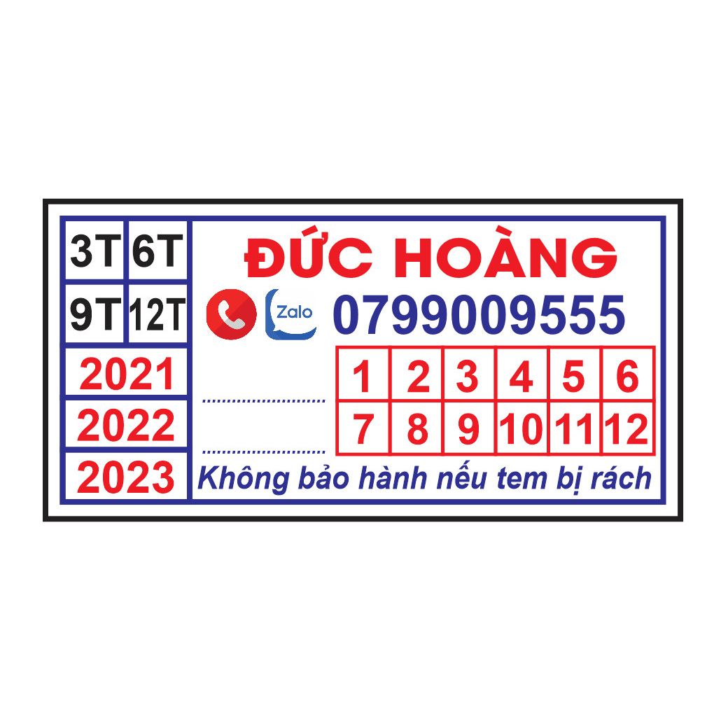 In tem vỡ bảo hành kt 1x2cm - 100đ/1 tem - 1000 tem giá 100.000đ