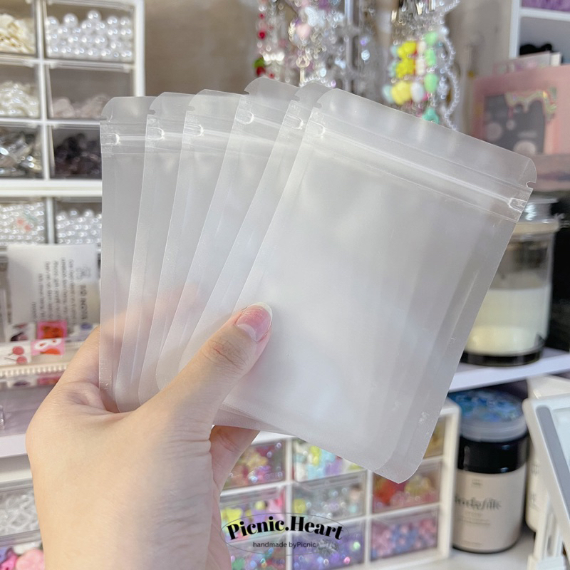 | Picnic Heart | Túi Zip Mờ Bo Góc Gói Hàng Size 8x12cm