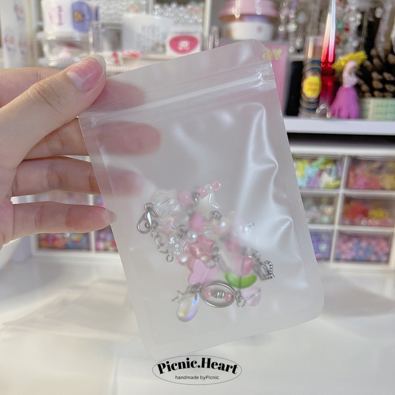 | Picnic Heart | Túi Zip Mờ Bo Góc Gói Hàng Size 8x12cm