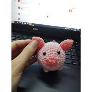 Móc chìa khóa Heo Hồng cute móc bằng len handmade
